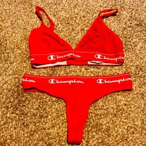 champion bra and thong panties set
